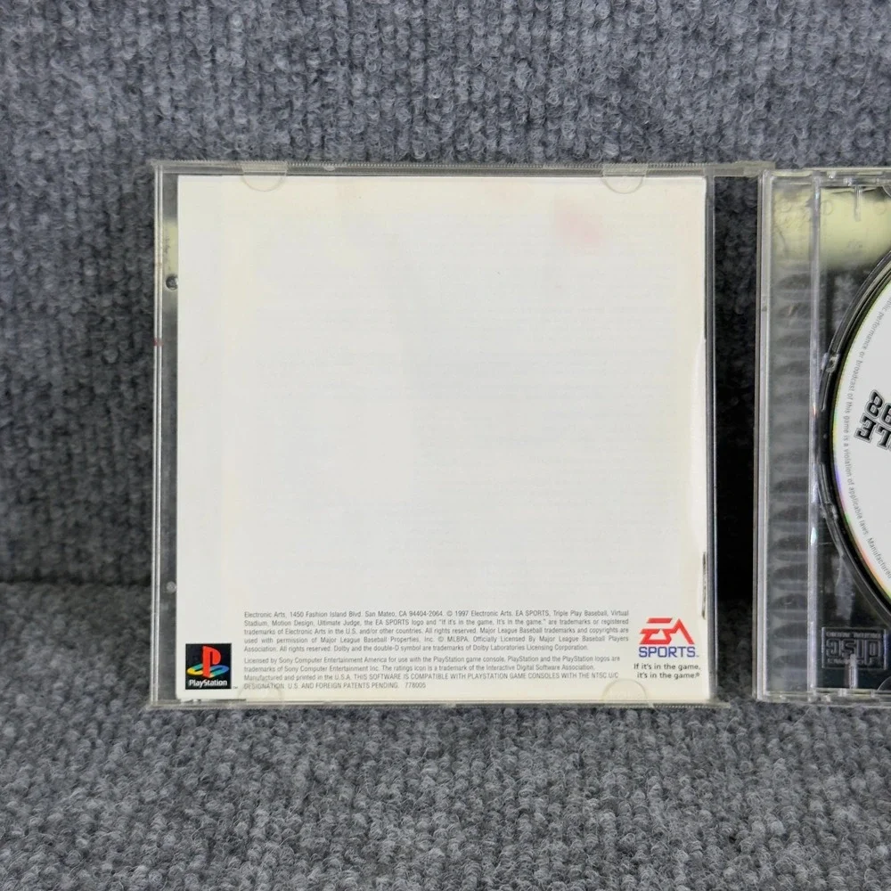 Triple Play 98‎ PS1 EA Sports Baseball Game MLB 1997 Stats Tested Disc Only